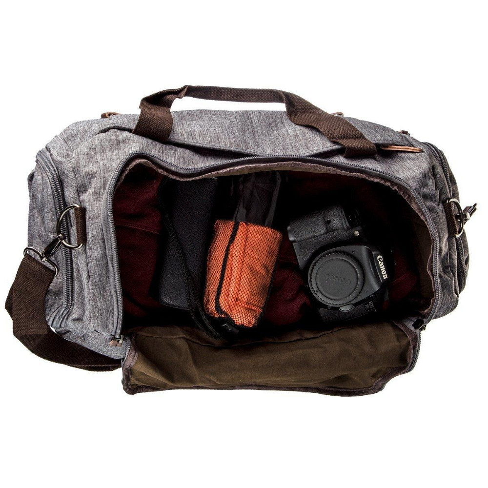 Дорожня сумка текстильна Vintage 20137 Сіра Київ - фото 8