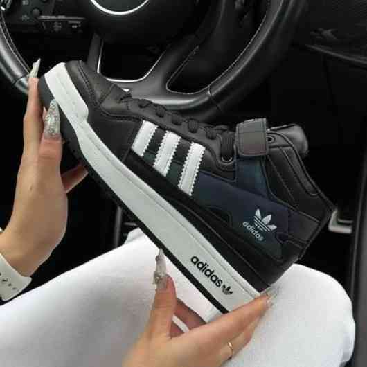 Високі Чорні Кросівки Adidas Forum Шкіряні Чоловічі Черевики Адідас Форум (розміри: 41,42,43,44,45,46) Дніпро