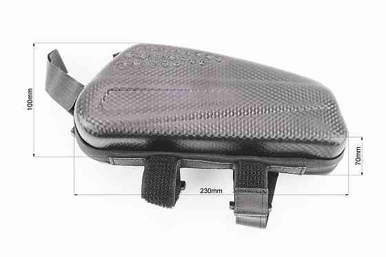 Сумка на раму 220х90х85мм, кріпл. на липучці, чорна "карбон" Киев