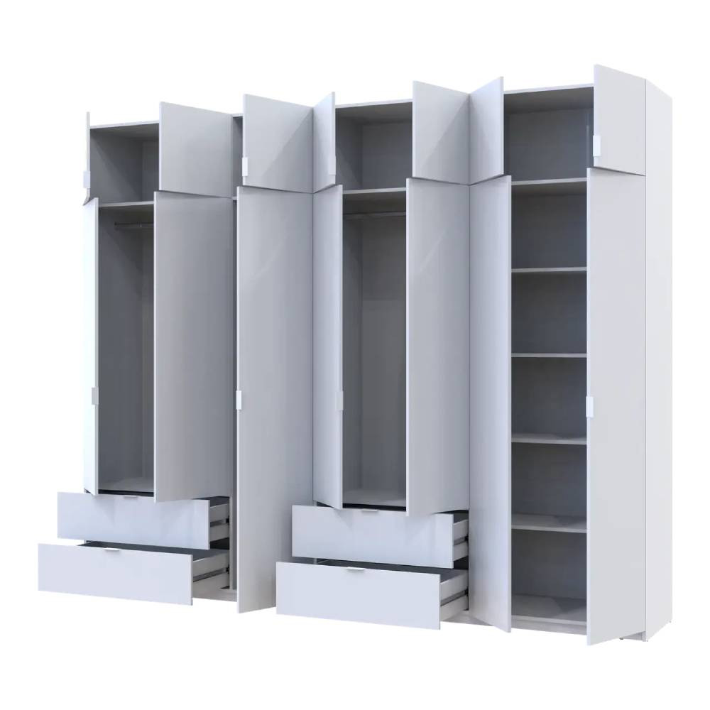 Шафа для одягу Doros Лукас Біла 3+4 ДСП 295х50х240 DRS-011687 (42005122) Львів - фото 2