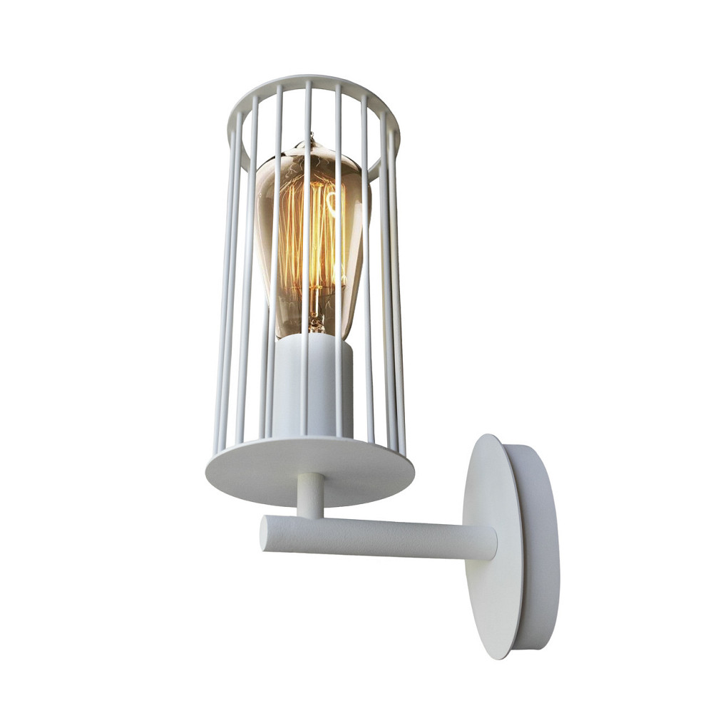 Бра под одну лампу Е27 MSK Electric Malta настенный светильник в стиле лофт NL 1020 WH белый Киев - изображение 4