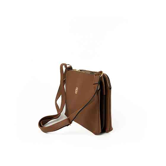 Сумка женская на молнии через плечо с регулируемым ремешком, женский клатч из искусственной кожи, Коричневый Каменец-Подольский