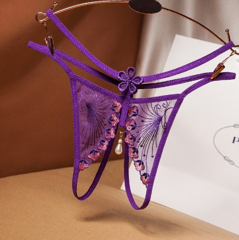 Трусики с интимным вырезом универсальный фиолетовый Киев - изображение 1