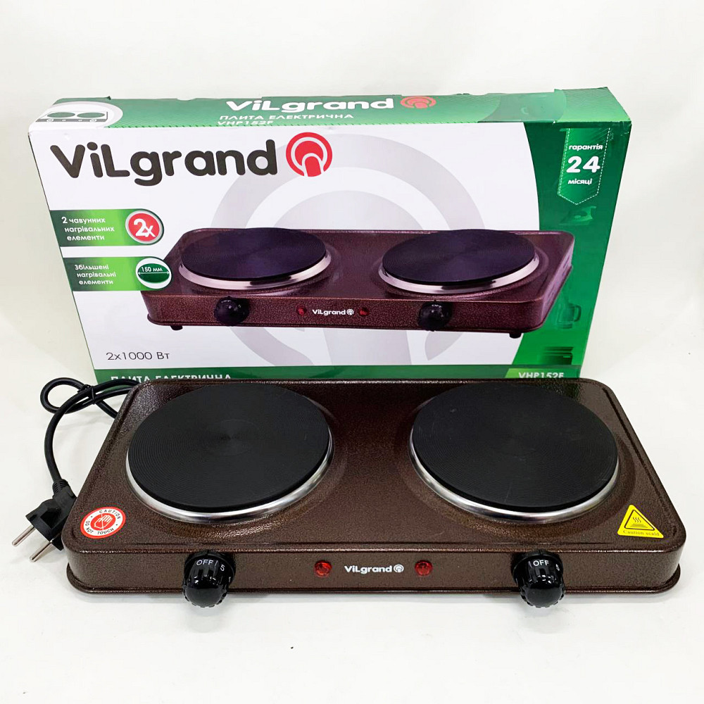 Плита электрическая настольная компактная ViLgrand VHP152F 1000 Вт, Бытовая настольная плита для дома YP-59 Львов - изображение 5