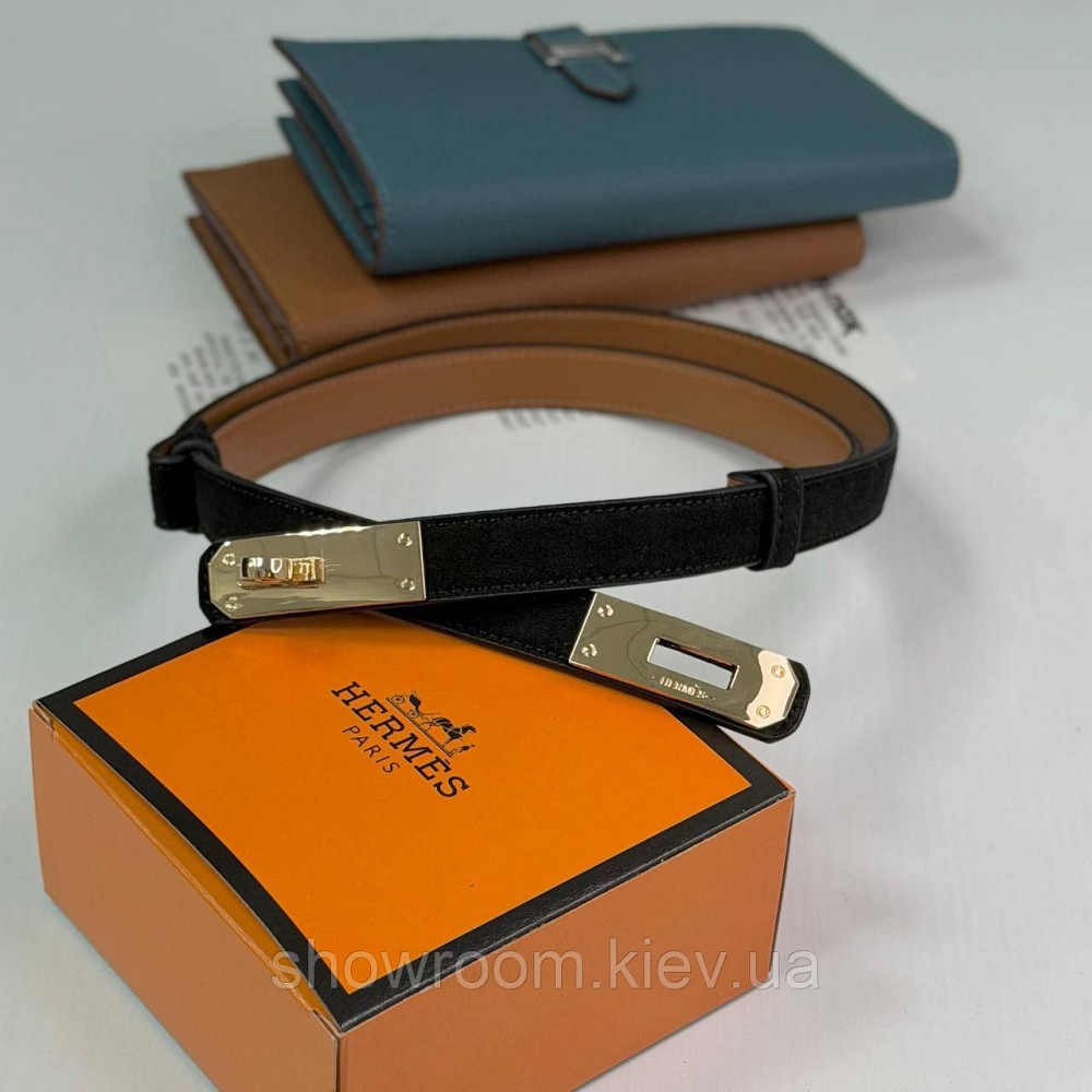 Черный замшевый женский брендовый ремень (280-1) Киев - изображение 2