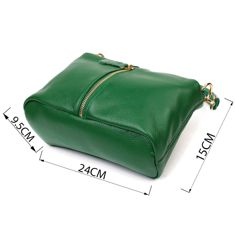 Молодежная сумка через плечо из натуральной кожи 22097 Vintage Зеленая Киев - изображение 3