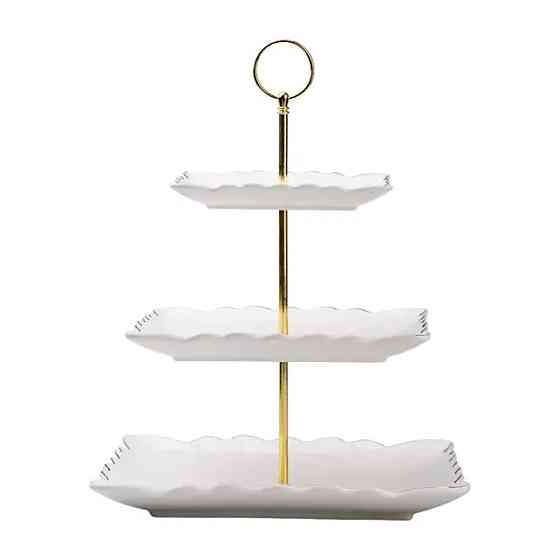 Yiwu Етажерка для фруктів і десертів 3- ярусна квадратна, біла HP-7-730 Київ