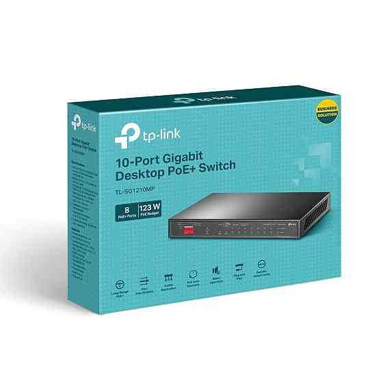 Комутатор TP-Link TL-SG1210MP (9хGE PoE+, 1xSFP/GE, 1xGE, max PoE 123W) Ні Харків