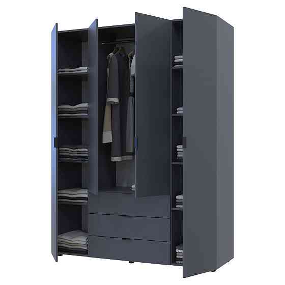 Шафа розпашна для одягу Doros Гелар 155х49,5х203,4 см Графіт (DRS-011109) Львів