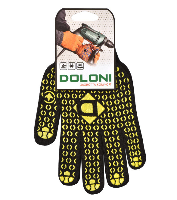Перчатки трикотажные защитные с ПВХ рисунком Doloni Универсал 667 р.10 Ровно - изображение 3