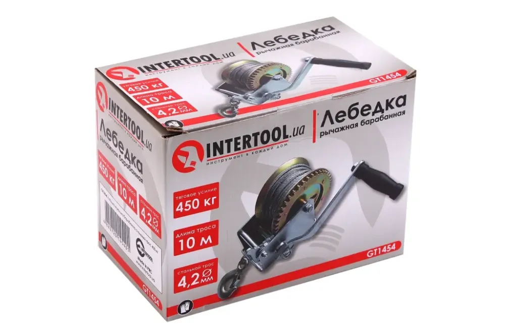 Лебідка гладка 450 кг/10 м/4.2 мм Intertool Вінниця - фото 2