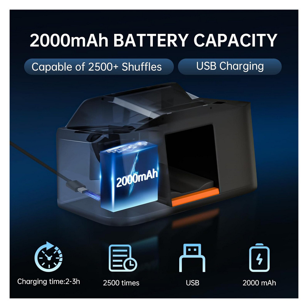 Тасувальник карт CARDSPIN RI Чорний 2000mAh до 2 колод Київ - фото 5