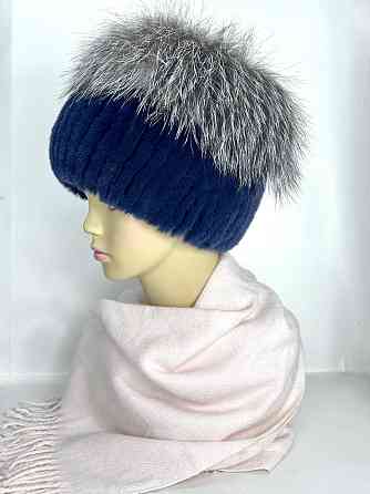 Шапка хутряна жіноча кубанка Мерлін Темно-синій Харків
