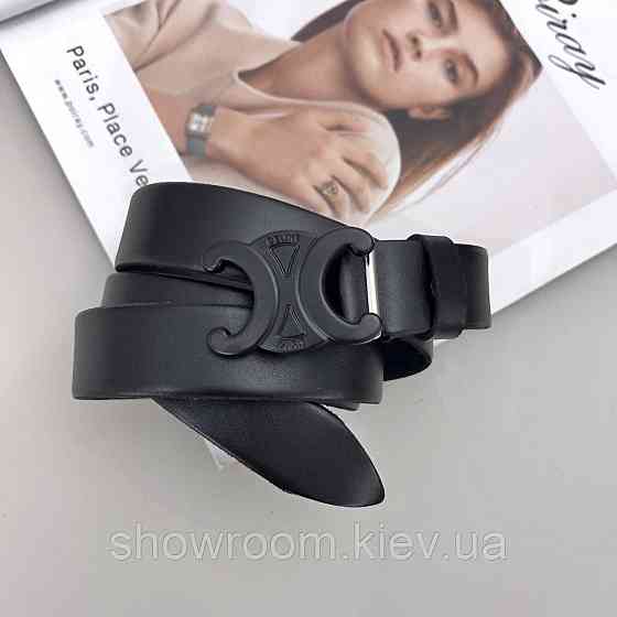 Кожаный женский брендовый ремень black (3 cм) Киев