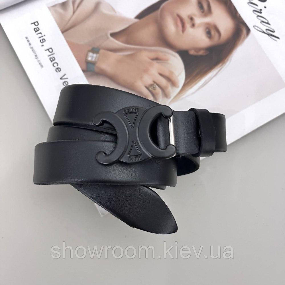 Кожаный женский брендовый ремень black (3 cм) Киев - изображение 1