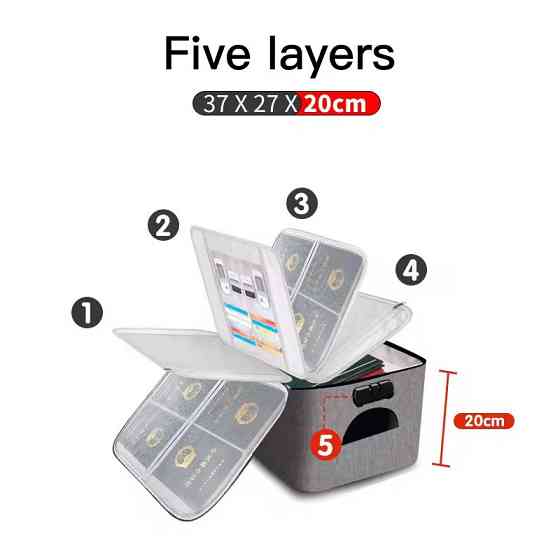 Сумка-органайзер для документів із замком водонепроникна на 5 відділень, сіра Кам'янець-Подільський