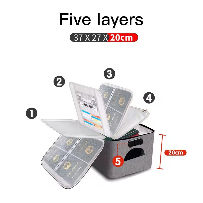 Сумка-органайзер для документов с замком водонепроницаемая на 5 отделений,серая Каменец-Подольский - изображение 3