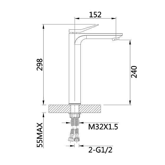 Смеситель для раковины Qtap Presto высокий QTPRE269CRW45577 Chrome/White Киев