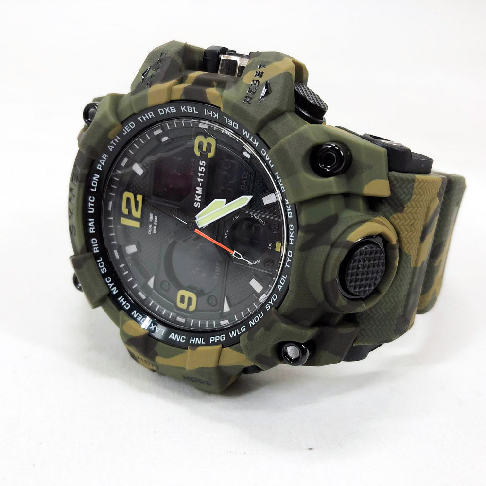 Часы рыбака охотника, Мужские водонепроницаемые спортивные наручные часы skmei Стильные армейские LM-85 Львов - изображение 11