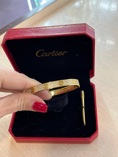 Cartier браслет у цирконах позолота 18 К Одеса - фото 3