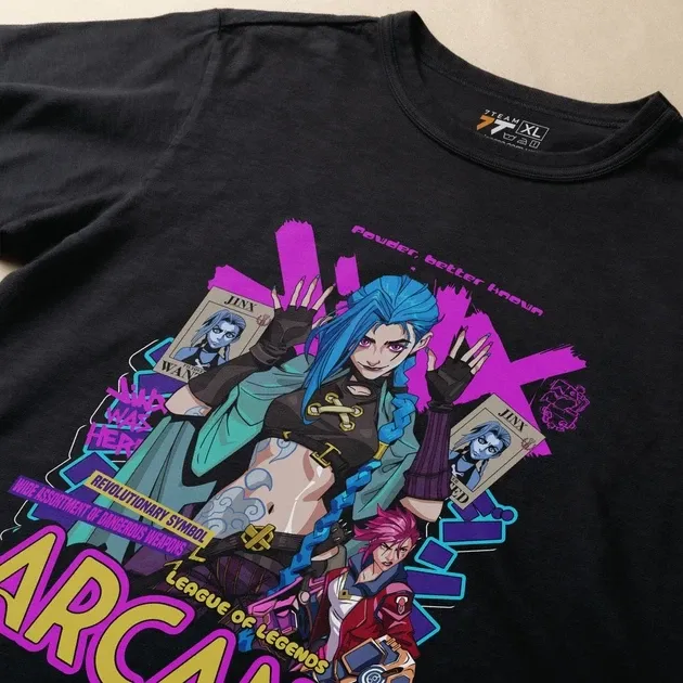 Футболка чоловіча з  принтом Аркейн Джинкс Розмір 48 Anime09Розмір 48 Дніпро - фото 3