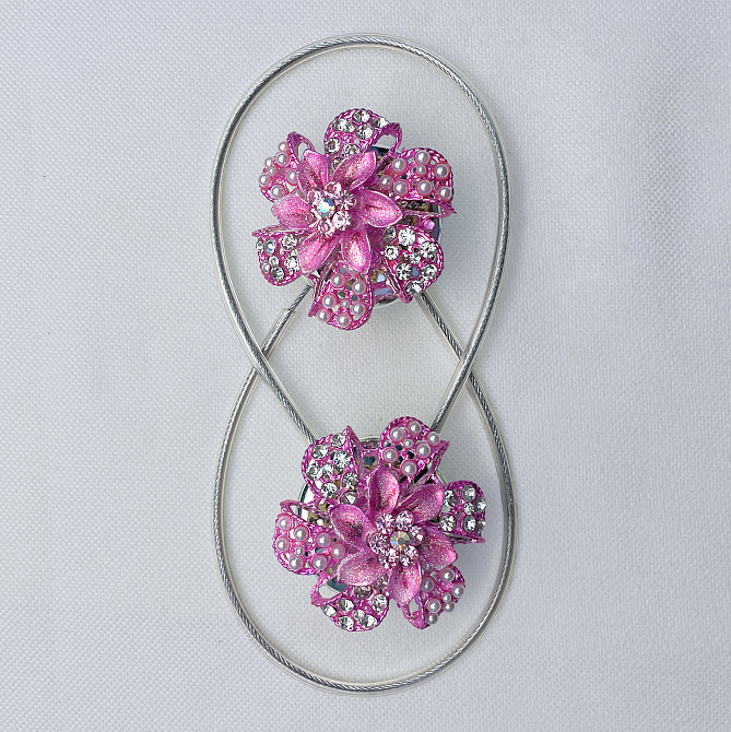 Магніти для штор та гардин "Flowers" набір 2 шт Рожевий (81-230) Київ - фото 6