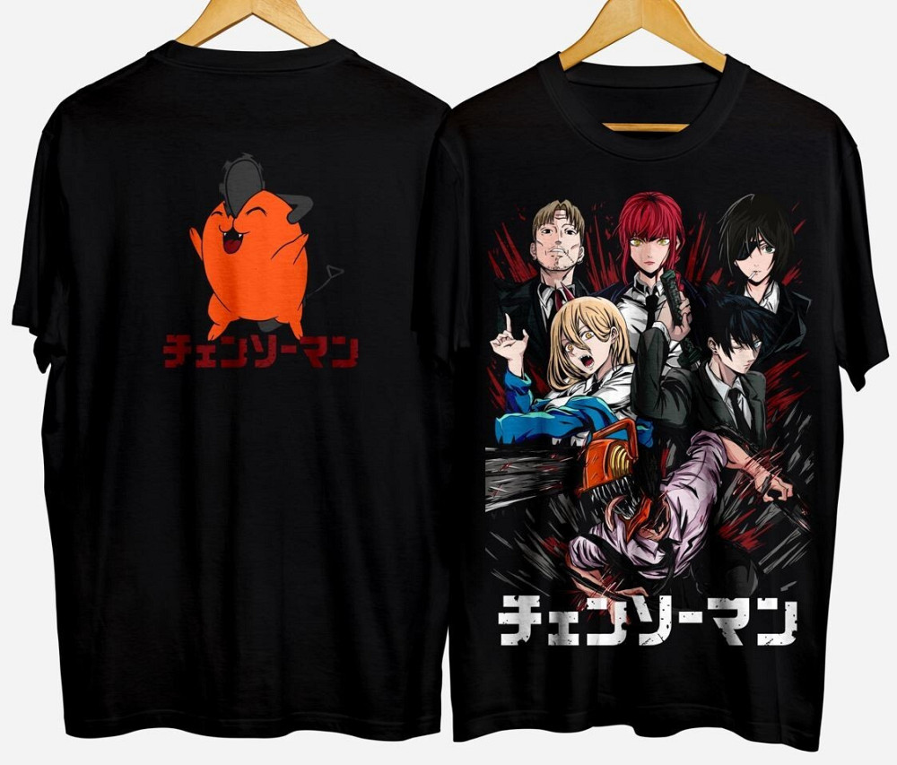 Футболка для хлопчика з аніме принтом Людина-бензопила оверсайз (зріст від 165 до 180) Чорний AnimeJ0922m Дніпро - фото 2