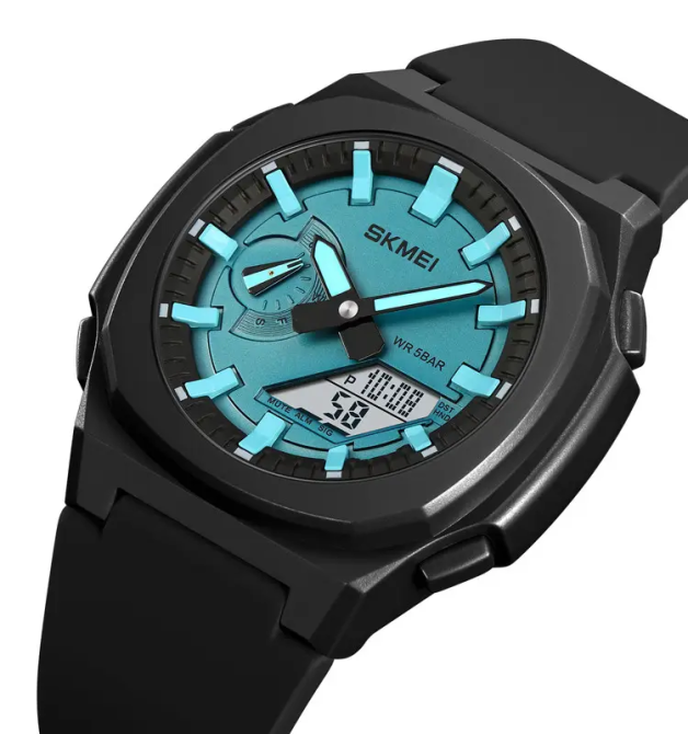 Годинник чоловічий наручний Skmei 2091 (Чорний/Блакитний/Білий) Київ - фото 3
