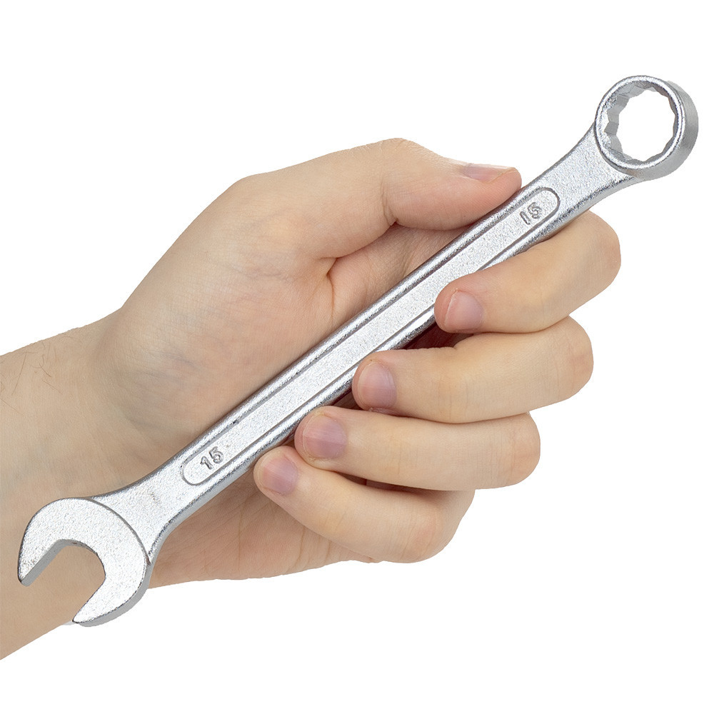 Ключ рожково-накидный 15мм standard GRAD (6020155) Ровно - изображение 7