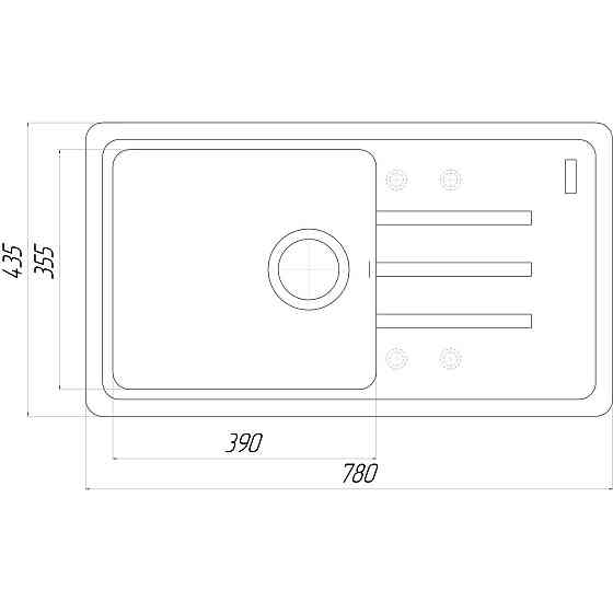 Гранитная мойка Globus Lux LUGANO серый металлик 780х435мм-А0003 (000021501) Киев
