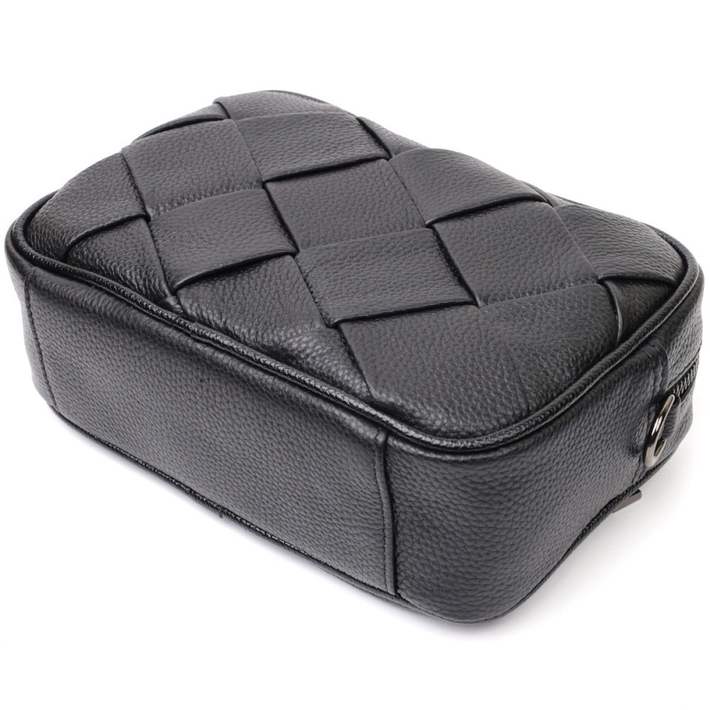 Жіноча сумка з палітуркою з натуральної шкіри Vintage 22406 Чорна Київ - фото 3