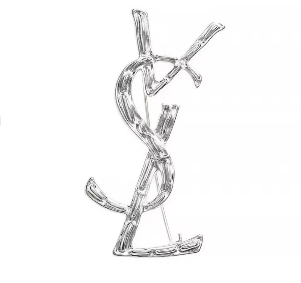 Брошка "Ів Сен Лоран"  Сріблястий (0601) Сміла - фото 2