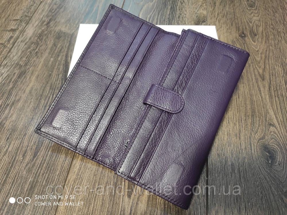 Довгий шкіряний жіночий гаманець фіолетового кольору Marco Coverna 1415 Київ - фото 4