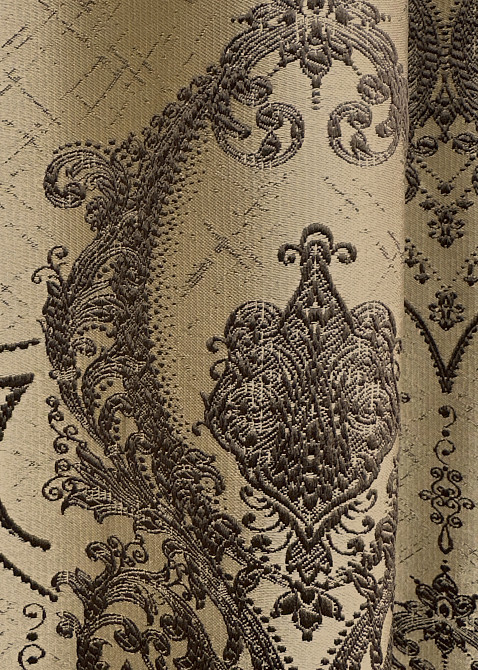 Шторна тканина парча колір бежевий з венге 1775ш Київ - фото 3