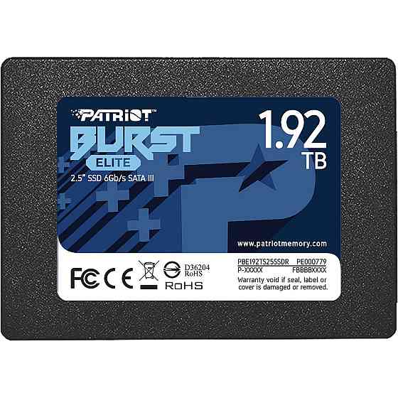 Накопичувач SSD 1.92TB Patriot Burst Elite 2.5" SATAIII TLC (PBE192TS25SSDR) 2.5" Харків