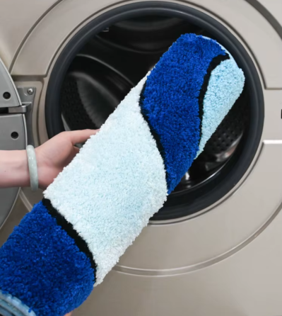 Коврик для ванной и душа коврик для ног в ванную комнату,микрофибра,атискользящий 40х60 см,синий с узором Каменец-Подольский