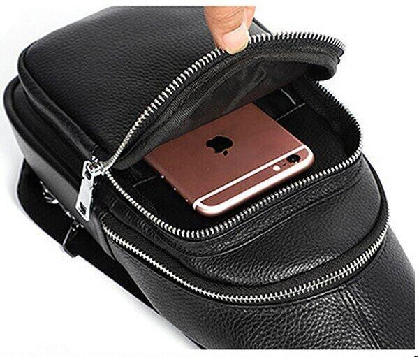 Сумка з зернистої шкіри через плече Чорна (Vintage) Київ - фото 3