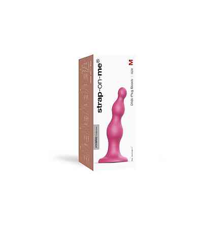 Насадка для страпона Strap-On-Me Dildo Plug Beads Framboise Metallic M Sex Aura Киев