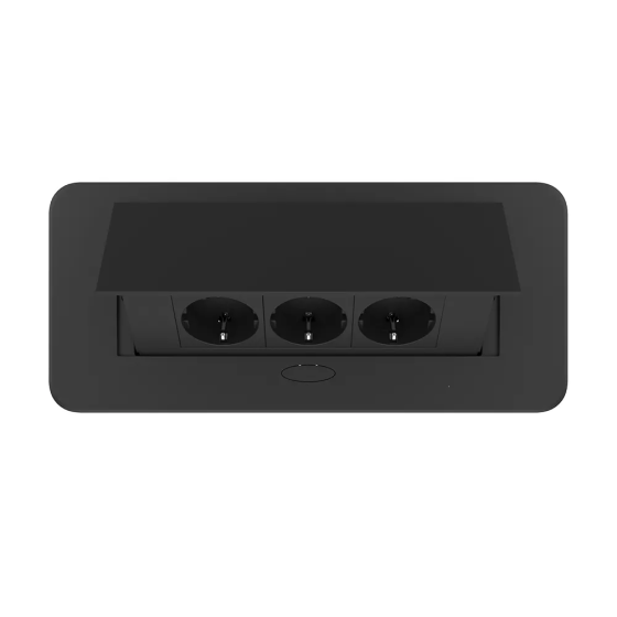 LIVOLO Меблева розетка потрійна LIVOLO чорна, вбудована у стільницю, для кухні/офісу/конференц- Коломия