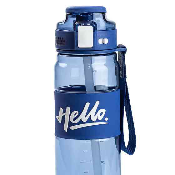 Happy Life Пляшка для води 860 мл тритан з ремінцем і ручкою Синя HP17303BL Коломия