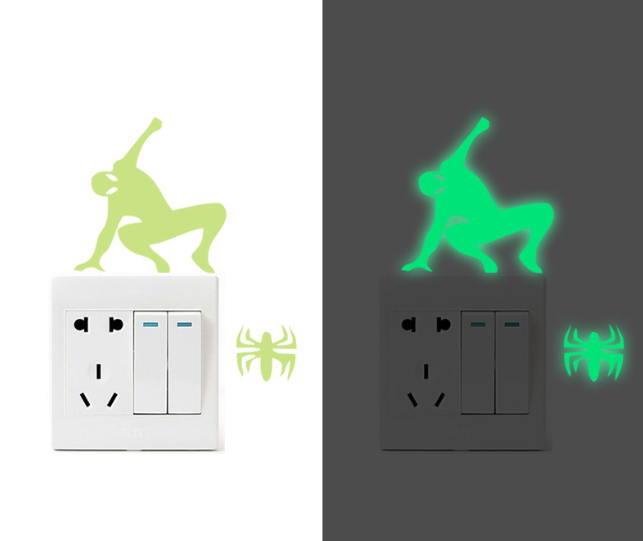 Люмінесцентна наклейка Людина павук 10 на 10 см салатовий Київ - фото 5