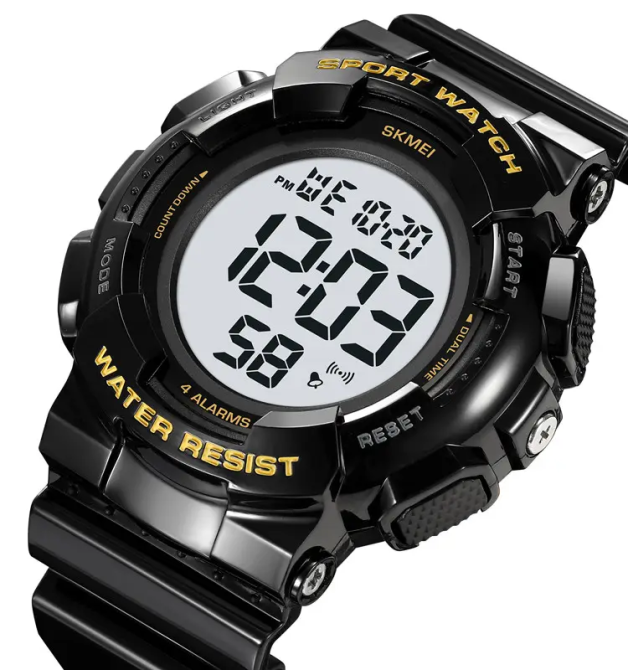 Чоловічий наручний спортивний годинник Skmei 2081 Чорний з золотом /Білий Вінниця - фото 2