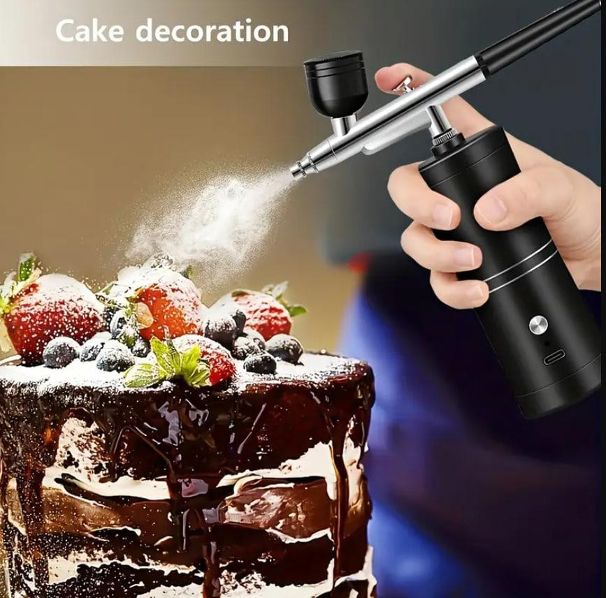 Портативний аерограф з компресором акумуляторний 0.3 мм | Портативний пістолет для фарбування, нейл- Київ - фото 5