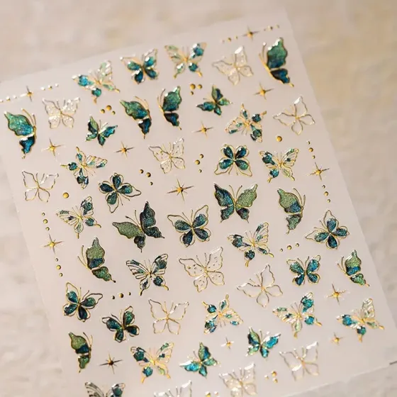 3D стікери для манікюру з метеликами – самоклейні наклейки для дизайну нігтів Київ