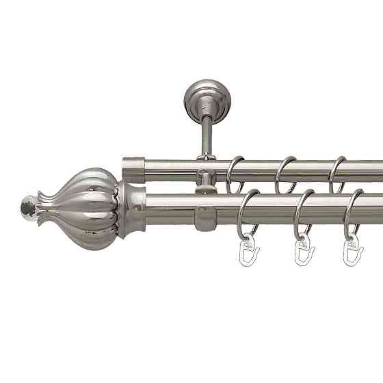 Карниз Orvit Таджа-Кристал металевий дворядний відкритий Нержавіюча Сталь 25\19 мм 160 см (7075471) Львів