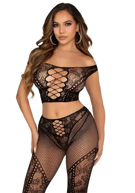 Комплект Leg Avenue Off Shoulder Crop Top and Legging One Size Львов - изображение 1