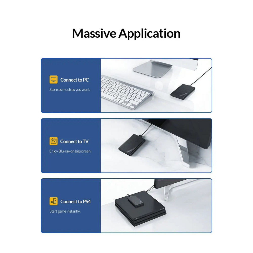 Зовнішня кишеня Orico 2521U3 для 2.5" HD/SD USB 3.0 (Чорний) Миколаїв - фото 9