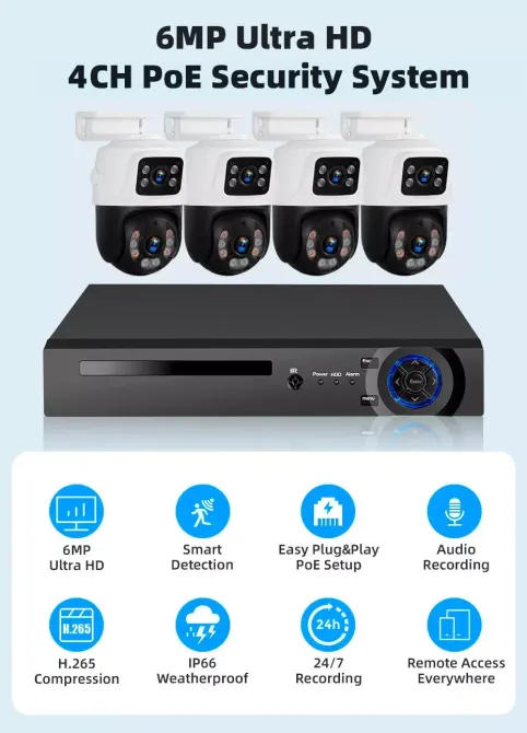 Комплект видеонаблюдения проводной с просмотром через 3G сеть DVR KIT 4ch металл HD набор на 4 камеры с регистратором Коломия - фото 3