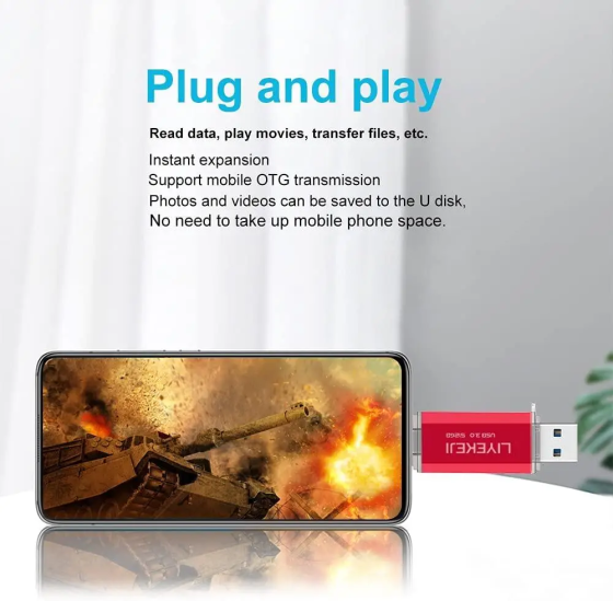 Флеш-накопитель USB C LIYEKEJI 512 ГБ 2 в 1 3.0 Киев