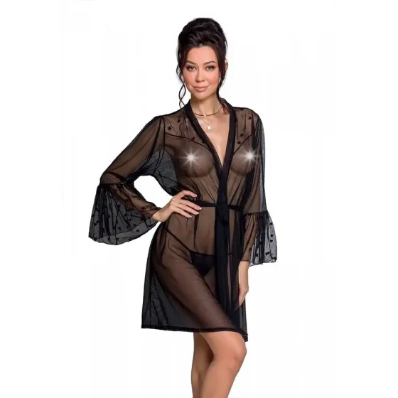 Повітряний пеньюар Passion LOVELIA PEIGNOIR XXL/XXXL, black Львів